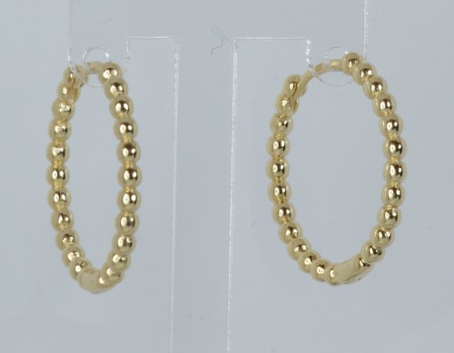 Sterling Silver/Yellow Gold Plated Bobble Creole Earrings